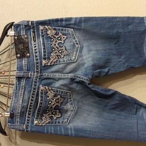 Miss Me Skinny Jeans Size 29 Embellished Distressed Festival